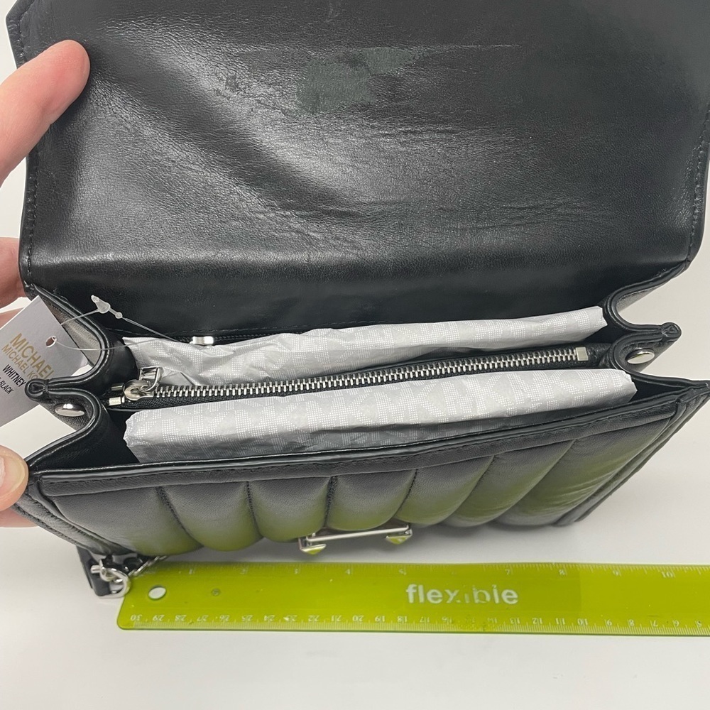 Michael Kors Whitney Leather Shoulder Handbag Black Medium women’s crossbody - Picture 4 of 6